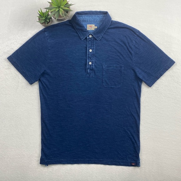 Faherty Other - Faherty Straight Fit Cotton Short Sleeve Polo (Dark Indigo Wash)